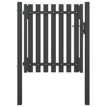 vidaXL Tuinhekpoort staal 100x75 cm antraciet, Tuin en Terras, Verzenden, Nieuw