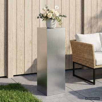 vidaXL Plantenstand zilver 30 x 30 x 100 cm Staal, Verzenden