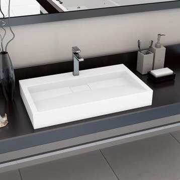 vidaXL Wastafel 80x46x11 cm mineraal gegoten/marmer gegoten, Verzenden