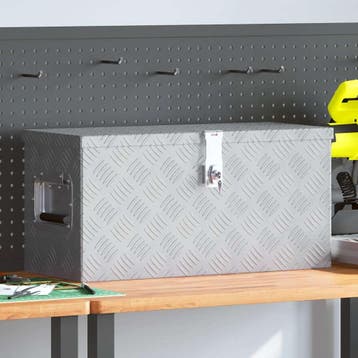 vidaXL Aluminium kist 61,5x26,5x30 cm zilverkleurig, Doe-het-zelf en Bouw, Verzenden, Nieuw