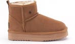 Warmbat Wallaby Suede boot Plateau Dames Laarzen - Cognac..., Verzenden, Nieuw