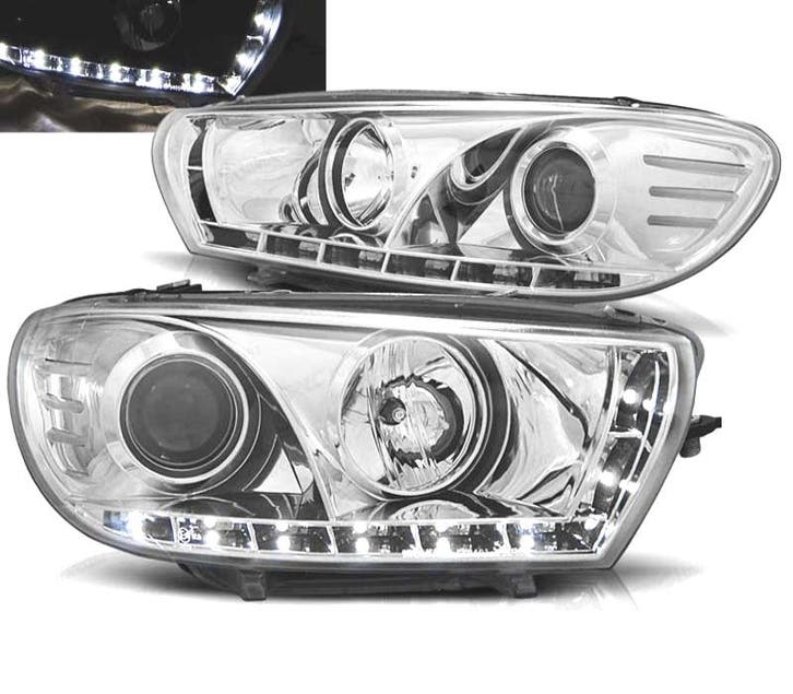 PHARES POUR VOLKSWAGEN VW SCIROCCO 08-14 DAYLIGHT FOND CHROM, Auto-onderdelen, Verlichting, Verzenden