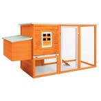 vidaXL Kippenhok met nachthok hout, Verzenden, Nieuw