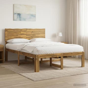 vidaXL Tweepersoonsbed met hoofdbord ROSTOCK Wit 120 x 200, Verzenden, Nieuw