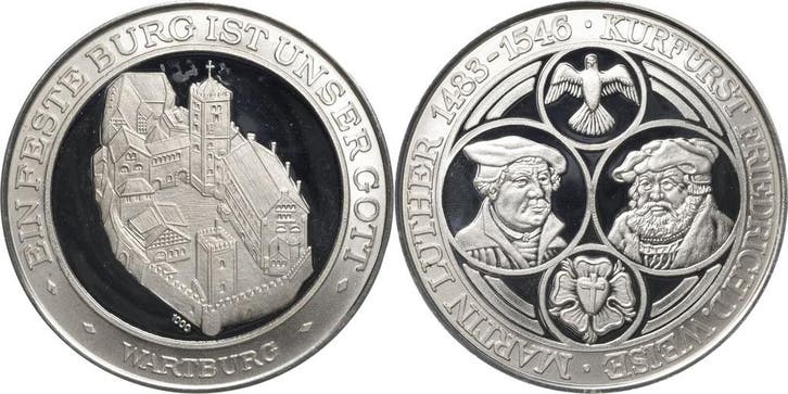 Zilver medaille ohne Jahr (1983) Reformation-ereignisse e..., Timbres & Monnaies, Pièces & Médailles, Envoi