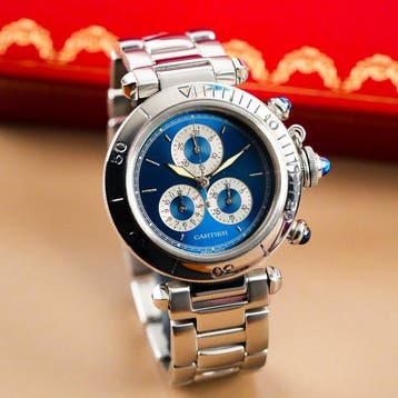 Cartier - Pasha de Cartier Chronograph Blue Dial - 1352 -, Nieuw