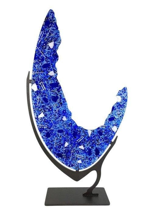 Made Murano Glass - sculptuur, Piastra Carnevale Blu su, Antiek en Kunst, Antiek | Glaswerk en Kristal