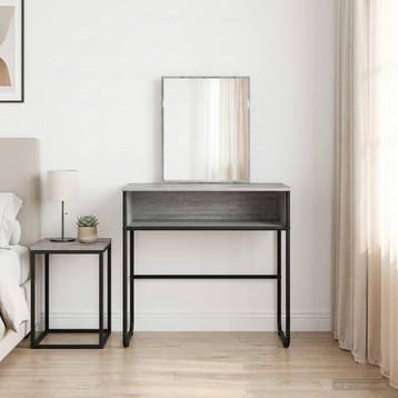 vidaXL Kaptafel met plank Grijs Sonoma 81 x 40 x 131 cm, Verzenden, Nieuw