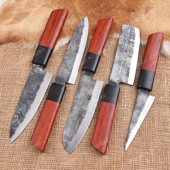 Keukenmes - Chefs knife - Pakka hout, hars en Handmade, Antiek en Kunst, Antiek | Keukengerei