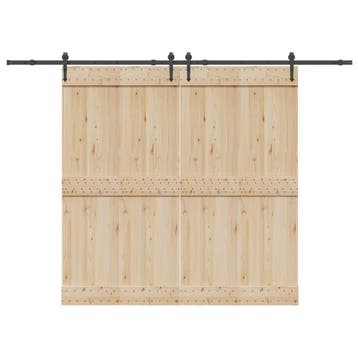vidaXL Doos met onderdelen voor schuifdeur 305 cm staal, Doe-het-zelf en Bouw, Verzenden, Nieuw