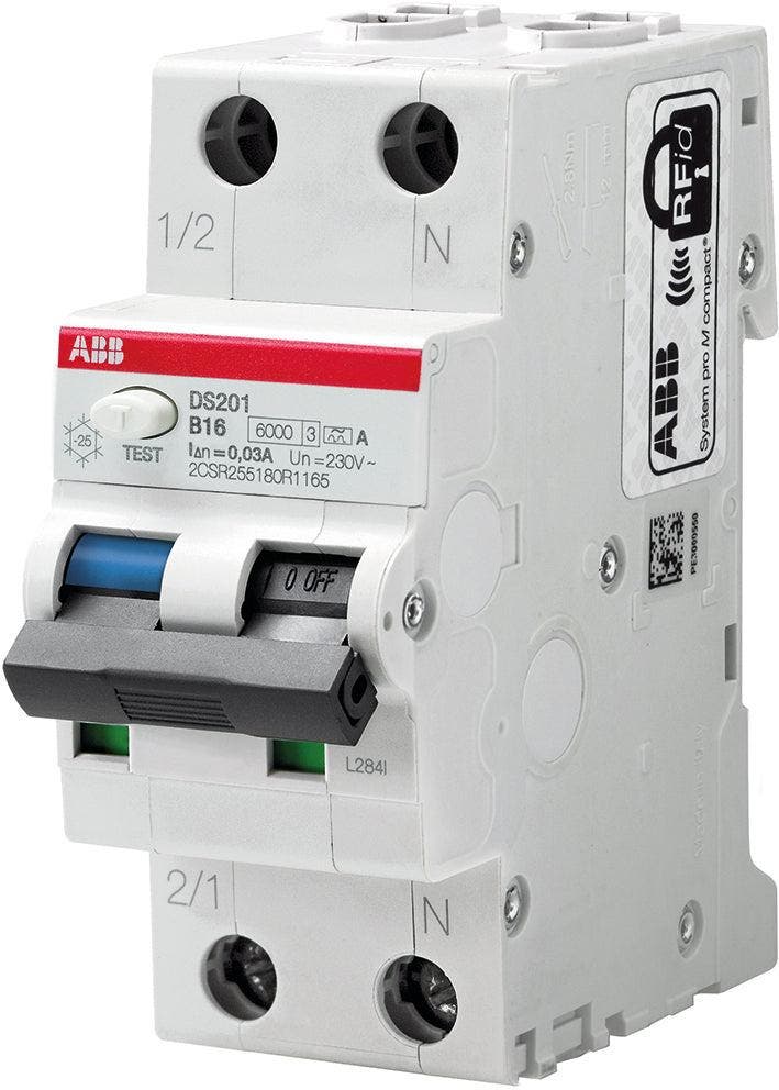 Abb Ds201 B20 Rcbo Disjoncteur Différentiel 20A 100mA 6kA -, Doe-het-zelf en Bouw, Elektriciteit en Kabels, Verzenden