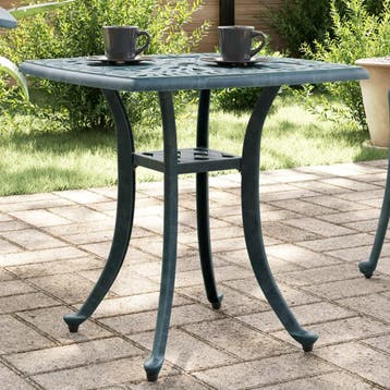 vidaXL Tuintafel 53x53x53 cm gietaluminium groen, Verzenden, Nieuw