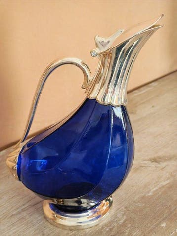 Karaf - Glas / metaal - Brocca canard