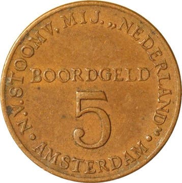 Nederland. Boordgeld SMN 5 t/m 500 cent z.j. (1947 & 1953)