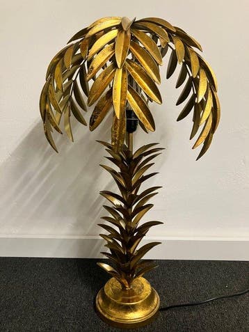 Lampe de table - Métal - Lampe palmier dorée, hauteur 73 cm
