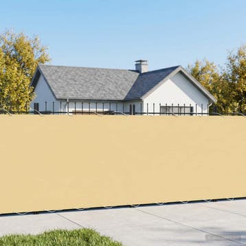 vidaXL Balkonscherm 1,8 x 25 m Stof met PU-coating Beige, Verzenden