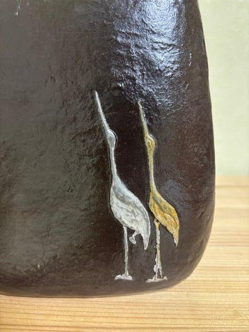 Vase - Bronze - Japon - Crane & Tortoise - Yamamoto Hozan