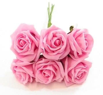 Foamroos princess kleurvast antique hard roze 6 cm bundel, Nieuw