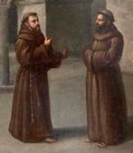 Europese school (XIX) - Monks in a Gothic Cloister