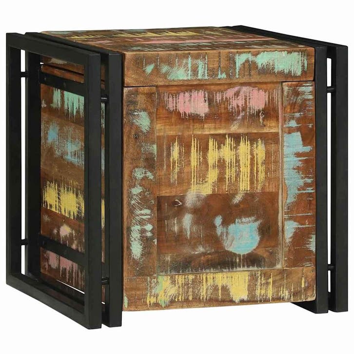 vidaXL Opbergbox Bruin en Zwart 40 x 40 x 40 cm Massief, Huis en Inrichting, Kasten | Overige, Nieuw, Verzenden