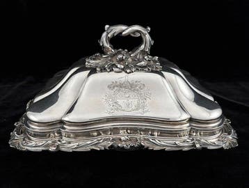 Tureen - .925 zilver - Zeer belangrijk gerecht met deksel