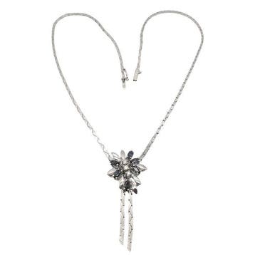 Collier - 18 carats Or blanc - 1.05ct. tw. Saphir - Diamant