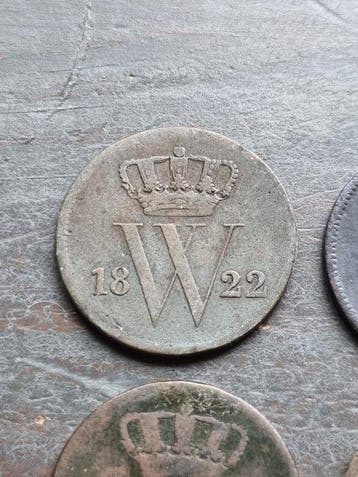 Pays-Bas. Willem I. 1 Cent Willem 1 en 3 jaren 1822 t/m 1877, Postzegels en Munten, Munten | Nederland