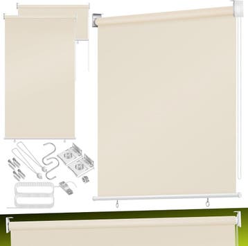 Rolgordijn - Verduisterend - 160x240 cm - Beige - KESSER®, Tuin en Terras, Verzenden, Nieuw
