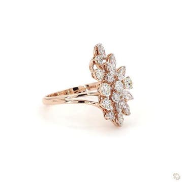 Ring - 14 karaat Roségoud - 1.03ct. tw. Diamant (Natuurlijk)