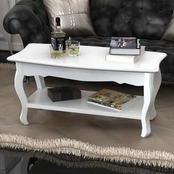 vidaXL Salontafel met 2 lagen MDF wit, Maison & Meubles, Tables | Tables d'appoint, Verzenden