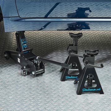 Datona Autokrik 2 ton + assteunen 3 ton - Datona - Zwart, Auto diversen, Krikken, Ophalen of Verzenden, Nieuw