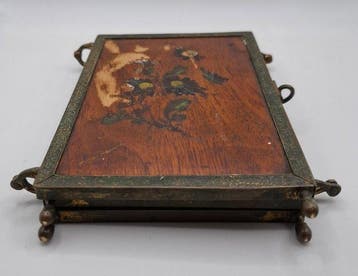 Tafelspiegel - Glas, Hout, Metaal - Drieluikspiegel, Antiek en Kunst