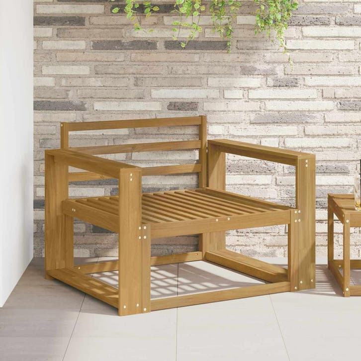 vidaXL Buiten Midden Sofa Massief Acacia Hout Wit, Maison & Meubles, Canapés | Repose-pieds & Poufs, Envoi