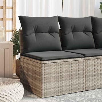 Banc jardin rotin gris : mobilier durable en seconde chance, Verzenden