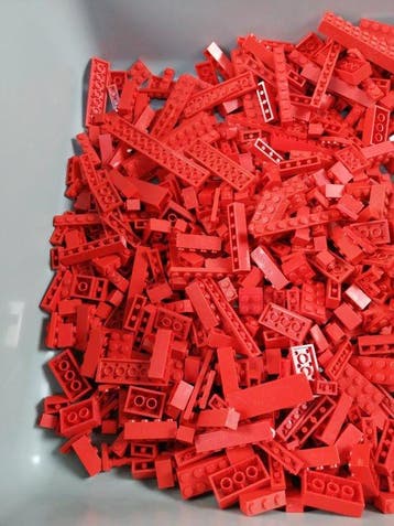 Lego - geen serie - 02. Partij van 1000 rode bouwstenen -