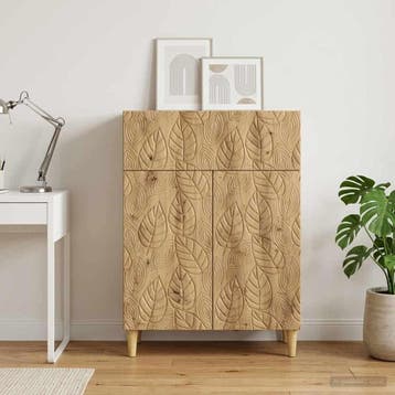 vidaXL Dressoir Artisanaal eiken 66 x 34,5 x 90 cm Bewerkt, Verzenden, Nieuw