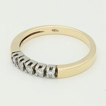 Bague - 14 carats Or jaune, Or blanc Diamant (Naturelle)
