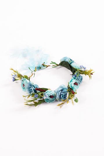 KIMU® Luxe Bloemenkrans Haar Rozenkrans Blauw Blauwe Bloemen, Kleding | Dames, Ophalen of Verzenden, Nieuw