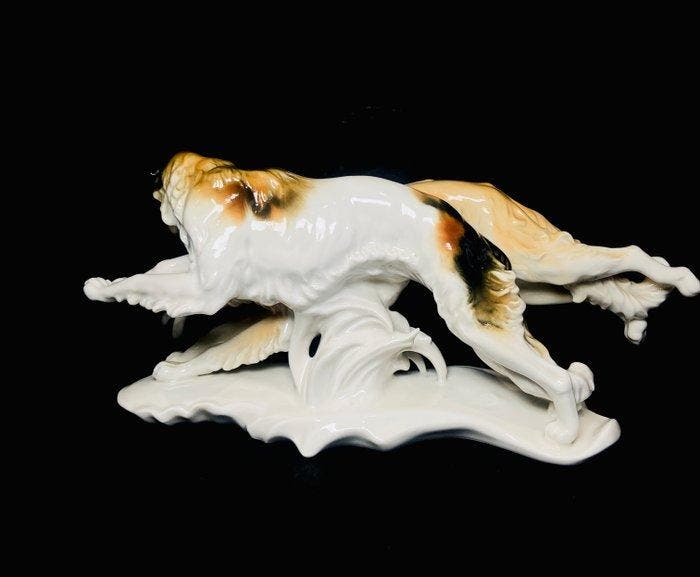 Karl Ens, Volkstedt - Figurine - Greyhounds - Porcelaine, Antiquités & Art, Antiquités | Verre & Cristal