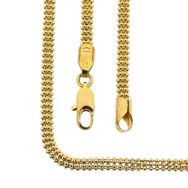 Gouden fantasieschakel ketting, Handtassen en Accessoires, Kettingen, Overige kleuren, Gebruikt, Goud, Ophalen of Verzenden