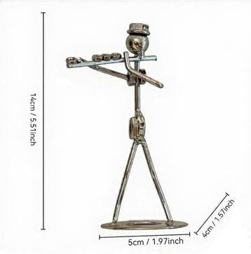 sculptuur, 8 pieces handcrafted Decorative Metal music band