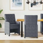 vidaXL Eetkamerstoelen met wielen 2 pcs Donkergrijs 58 x 67, Verzenden, Nieuw