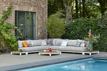 Suns Evora loungeset XL soft grey met matt white frame *