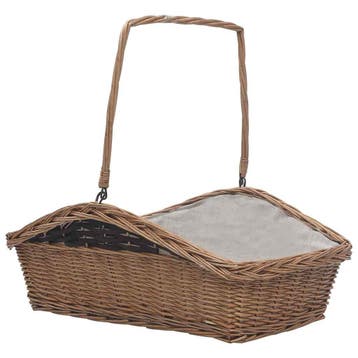 vidaXL Houtmand met handvat 61,5x46,5x58 cm wilgenhout bruin, Jardin & Terrasse, Verzenden