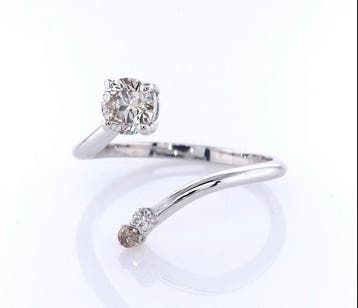 Zonder minimumprijs - Ring - 14 karaat Witgoud - 0.58ct. tw., Nieuw