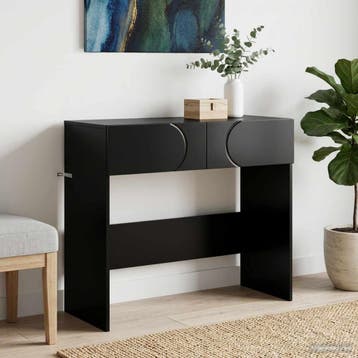 vidaXL Consoletafel Zwart 96,5 x 38 x 75 cm Bewerkt hout, Verzenden, Nieuw