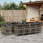 vidaXL 13-delige Tuinset met kussens poly rattan grijs, Verzenden, Nieuw, Tuinset