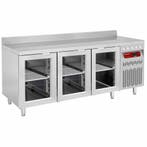 Wand- koeltafel geventileerd, 3 glazen deuren GN 1/1, 405 li, Verzenden, Nieuw in verpakking, Koelen en Vriezen