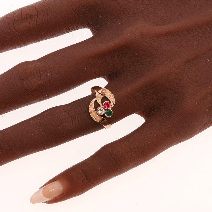Sans prix de réserve - Bague - 18 carats Or rose, Or jaune -, Bijoux, Sacs & Beauté, Bagues