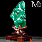 Natuurlijke malachietsculptuur - Ringvormige banden -